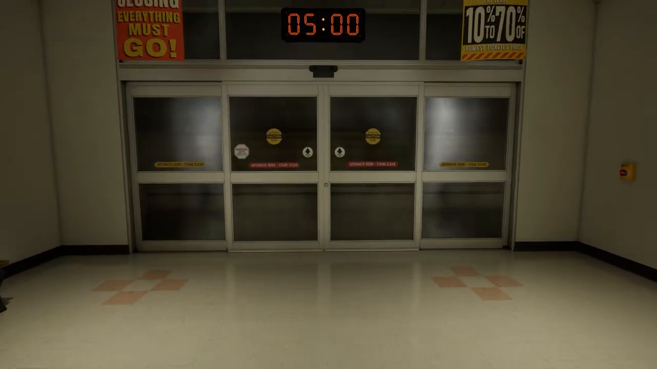 Backrooms Escape Together Level 232 opening timer and store entrance for the first shopping day