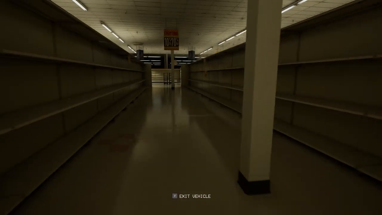 Backrooms Escape Together Level 232 later-day route through brighter aisles while avoiding darker closed sections
