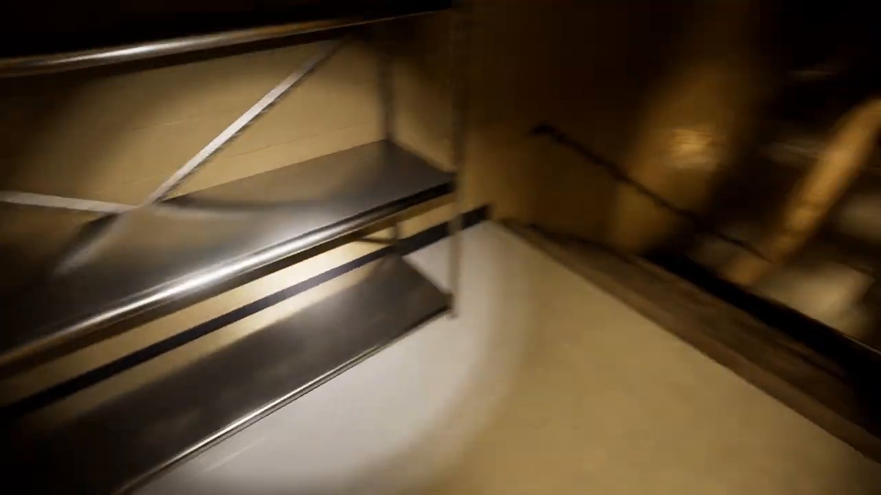 Backrooms Escape Together Level 3 entry stairs and early catwalk overview