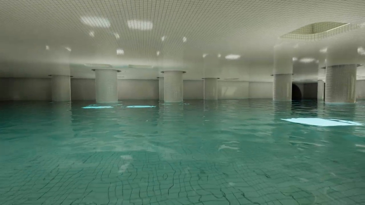 Backrooms Escape Together Level 37 open chamber navigation in Poolrooms