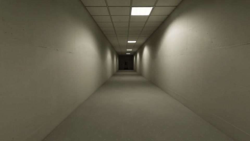 Backrooms Escape Together Level 4 hallway leading to the breaker room